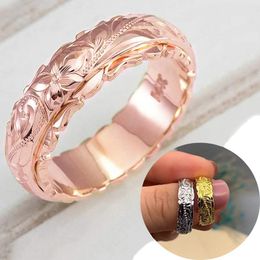 Wedding Rings Elegant Ring Vintage Engagement Creative Finger Decor Bridal Timeless Jewelry Craved Flower Pattern