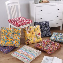 Pillow Bohemian Style Thicken Square Seat Multicoloured Paisley Floral Print Chair Pad Tatami Floor For Home Office Livin