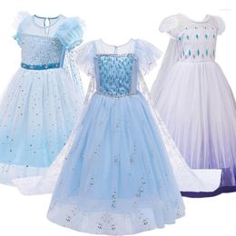 Girl Dresses Halloween Party Snow Chidlren Costumes 4-10 Years Girls Cosplay Princess Dress Kids Birthday Up