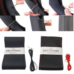 Steering Wheel Covers 36/40cm Car Cover DIY Leather Braid Needles Artificial Set Soft Anti-Slip Styling Accessories