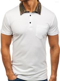 Men's Polos Plus Size Summer Polo Shirt Men 2023 The Camouflage Contrast Colour Short Sleeve Slim Fit Homme