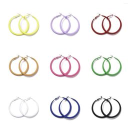 Hoop Earrings Kissitty 3 Pairs Solid Colour Alloy Big With Sterling Silver Pin For Women Spray Jewellery Findings