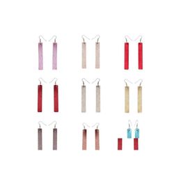 Dangle Chandelier 1X6.6Cm Fashion Leather Earrings For Women Long Strip Shaped Girls Party Wedding Jewelry Christmas Presents Drop Dhdre