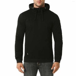 Men's Hoodies 2023 Solid-color Winter Plus Velvet Hoodie Sweatshirt Fashion Versatile Man Sweatshirt#G30