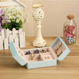 Jewellery Pouches Large Capacity Bowknot Leather Box Organiser Display Travel Storage Case Gift For Women Makeup Container