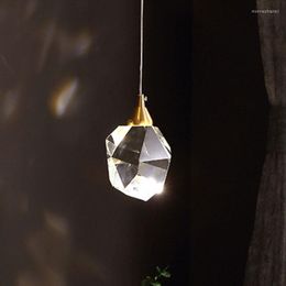 Pendant Lamps Luxury Lights Bedroom Led Full Brass Crystal Nordic Lamp Luminaire Suspension Decoration Dining Room Hanging 220V
