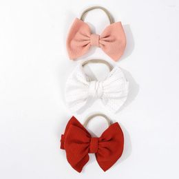 Hair Accessories Set Bow Children's Simple Band Three Piece Solid Color Bubble Baby Nylon Elastic Headband Female