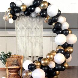 Party Decoration Wedding Anniversaire Balloon Garland Arch Kit Black White Metallic Gold Balloons Birthday Decorations