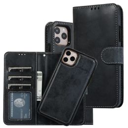Leather Wallet Cases for iPhone 11 12 13 14 Pro Max Mini XR XS 8 7 6s 6 Plus Matte Flip Card Slot Holder Strong Magnetic Phone Case Cover