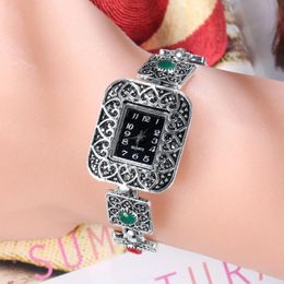 Charm Bracelets Trendy Silver Plated Bracelet Watch For Women Jewelry Personality Crystal Resin Girls Lady Quartz Accessories