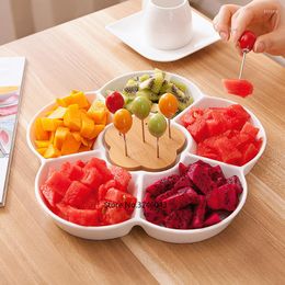 Plates 1/pcs Creative Ceramic Household Simple Fruit Plate Japanese Snack Salad Living Room Dessert Dried