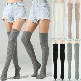 Women Socks 2023 Autumn Warm Knee High Winter Knit Solid Crochet Warmer Boot Cuffs Beenwarmers