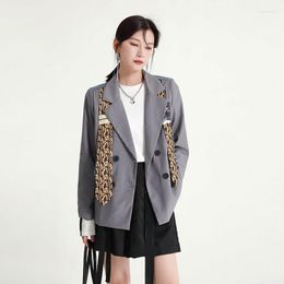 Women's Suits 2023 Autumn And Winter Design Sense In The Long Section Of Colourful Trench Coat Double-Breasted Tied Long-Sleeved Jacket