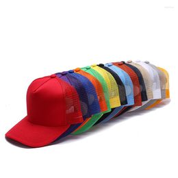 Berets All-match Breathable Half Mesh Hat Women's Summer Men's Cotton Baseball Cap Sunscreen Shade Solid Colour Light Board