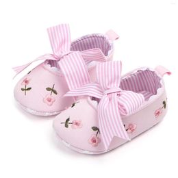 Athletic Shoes 3M-18M Summer Baby Girls First Walkers Sandals Soft Non-slip Floral Bow Walking Baby's Casual