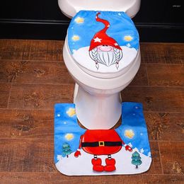Toilet Seat Covers 2Pcs/Set Cover Beautiful Eco-friendly Dustproof Christmas Mat Pad Kit Bathroom Accessories For Holiday