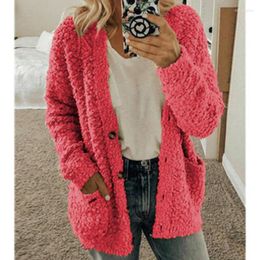 Women's Knits Women Long Sleeve Sweater Cardigan Casual Solid Pocket Coat Autumn Winter Cardigans Sweaters Tops Plus Size