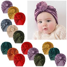 Hats 3pcs Soft Knotted Hat Toddler Kids Baby Velvet Windproof Beanie Boys Girls Solid Colour Autumn Headwear Accessories