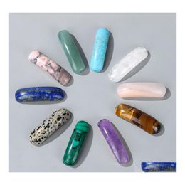 Jump Rings Split Natural Stone Rec Bridge Connectors Pendants Healing Lapis Amethysts Long Bar Gems For Jewellery Making Diy Bracele Dhdzl