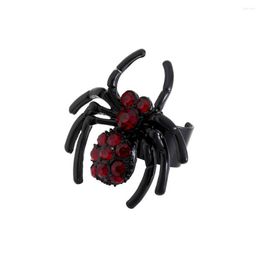 Wedding Rings Animal Ring Red Crystal Funny Black Spider Halloween Present Open Finger For Women Men Creative Hip Hop Party Jewellery Gift