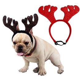 Dog Apparel Christmas Festival Pet Cats And Dogs Sequined Antler Year Stuffed Hats Deer Angle Headband Party Home Decoration Supplies
