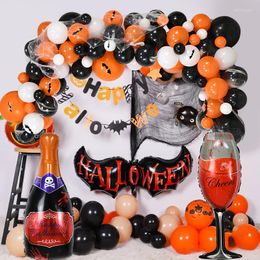 Party Decoration 1Set Halloween Balloons Arch Black Orange Ghost Helium Globos Balloon Garland For 2023 DIY Background