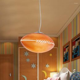 Pendant Lamps Children's Room Basketball Led With Boy Cartoon Bedroom Chandelier Kindergarten Rugby Study Theme