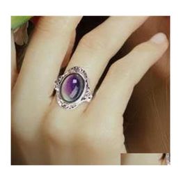 Band Rings Vintage Retro Colour Change Mood Ring Oval Emotion Feeling Changeable Temperature Control Rin Wmtfzr Dhgarden 821 Q2 Drop Dhvsx