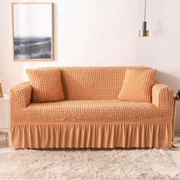 Chair Covers Papa&Mima Orange Quilted European Style Thicken Sofa Cover Solid Color Slipcovers Stretch Couch Case Spandex Polyester