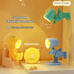 Table Lamps LED Night Light Mini Cute Pet Ins Student Gift Cartoon Folding Lamp Kids Room Bedside Bedroom Decor