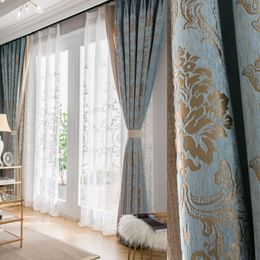 Curtain & Drapes Curtains For Living Dining Room Bedroom Simple Modern Embroidered Nordic Printed Finished Custom Shading Windows DoorCurtai