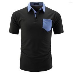 Men's Polos Style Plus Size Polo Shirt Men Contrast Colour Short Sleeve Summer Shirts Turn-down Collar Para Hombre