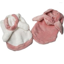 Dog Apparel Pink White Ears Clothes Winter Cat Hoodie Coat Pullover Vest Jacket For Small Dogs Chihuahua Bichon Pet Clothing