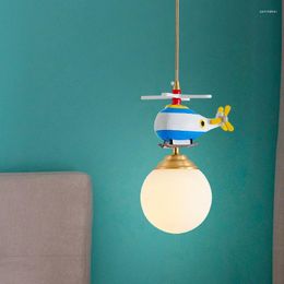 Pendant Lamps Children's Room Lights Boy Girl Bedroom Lamp Creative Plane Hanging Chandelier Light Fixtures For Ceiling Home Decor LED