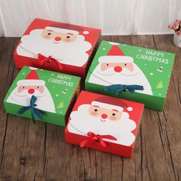 Gift Wrap 5pcs Christmas Box Santa Claus Candy Boxes Year Party Chocolate Cookie Packaging Bag Green/Red Kids Gifts