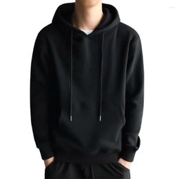 Men's Hoodies 2023 Pullover Fashion Brand Men Solid Hoodie Casual Wild Hooded Sweatshirt Male Simple Slim Sweatshirts Tops