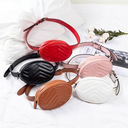 Waist Bags Women's Bag Designer Oval Belt PU Leather Fanny Pack Female Banana Shoulder Crossbody Chest Hip Purse Small PouchWaist