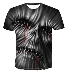 Men's T Shirts 3D Digital Printing Ghost Doll Horror T-shirt Fashion Brand Short Sleeve Mesh Top