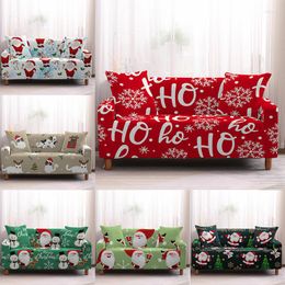 Chair Covers Christmas Elastic Sofa Cover For Living Room Xmas Santa Claus 3D Printing Stretch Sectional Corner Slipcover Couch