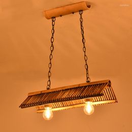 Pendant Lamps Bamboo Branch Restaurant Vintage Creative Chandelier