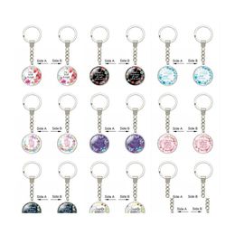 Key Rings Fashion Charm Bible Circle Religion Rosary Keychains Women Handbag Pendant Car Keyring Jewelry Gifts P377Fa Drop Delivery Dhura