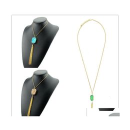 Arts And Crafts Fashion Druzy Drusy Necklace Gold Plated Irregar Faux Stone Tassel Long For Women Bohemia Jewellery Drop Delivery Home Dhmrp