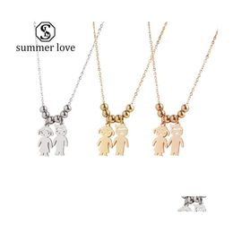 Pendant Necklaces Arrival Can Be Engraved Stainless Steel Necklace Sier Gold Custom Boy Girl For Mother Day Jewelryz Drop Delivery J Dhgr5