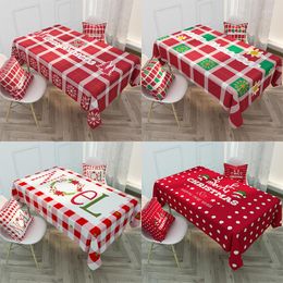Table Cloth Christmas Tablecloth Decoration Cover Waterproof Cotton And Linen Square Red For Wedding