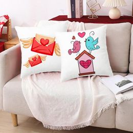 Pillow Case Cute Valentines Day Pillowslip Fine Texture Cushion Cover Replacement Decorative Gift Box Pattern