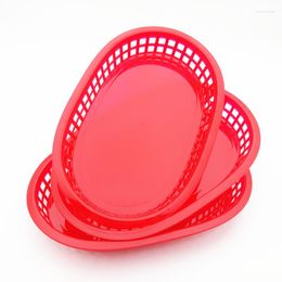 Dinnerware Sets Big Size Plastic Solid Serving Basket French Fries Nontoxic Oval Kep PP Tray Restaurant Chips Hamper Ware Set 3pcs