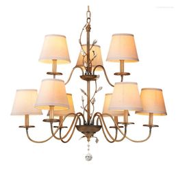 Chandeliers Modern American Vintage Living Room Chandelier Bedroom Ceiling Dining Led Lamp Antique Style