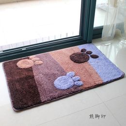 Bath Mats Cute Foot Print Bedroom Decoration Floor Carpet Bathroom Mat Wear Resistant Kitchen Door Rugs Kit Carpette De Salle Bain