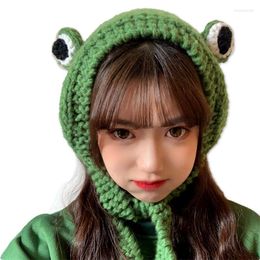 Berets Creative Knitted Beanies Solid Hip-hop Caps Winter Warm Frog Hats Skullies Cute Ladies Outdoor Hat Costume Accessory Gifts