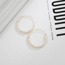 Hoop Earrings Jaeeyin 2023 Arrivals Fashion Jewellery Classic Accessory White Freshwater Pearl Gold Colour Elegant Gift For Women Lady